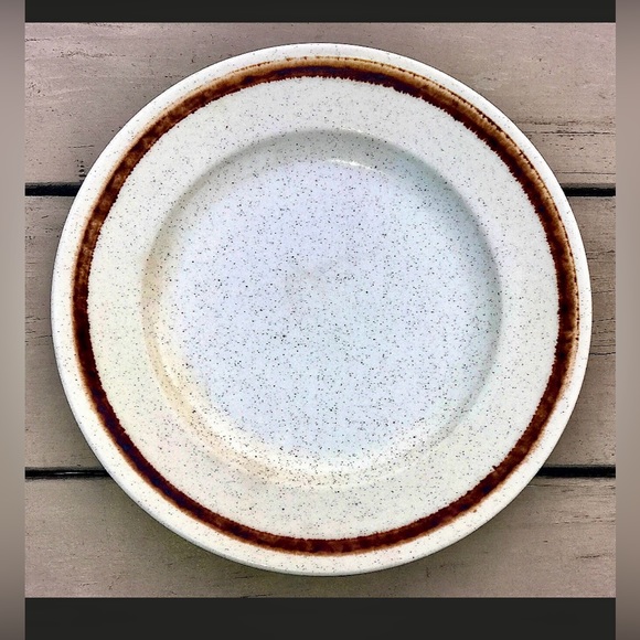 Mid Century Vtg Discontinued Homer Laughlin Speckled Stoneware Plate - Picture 2 of 8